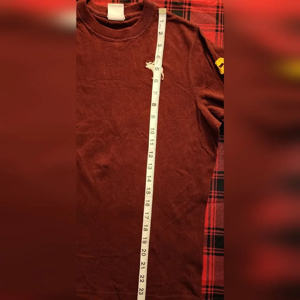 Abercrombie Muscle‎ Long Sleeve Tee Y2K Logo Burgundy Men XS Youth XL Women S